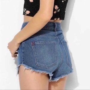 BDG Urban Outfitters Super High Rise Dolphin Cut-Off Denim Shorts | Blue | 24